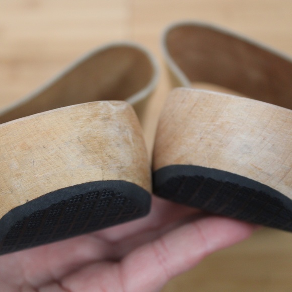 Trippen 36 Zen F Gold Leather Wood Toe Loop Slides Sandals - Picture 8 of 8